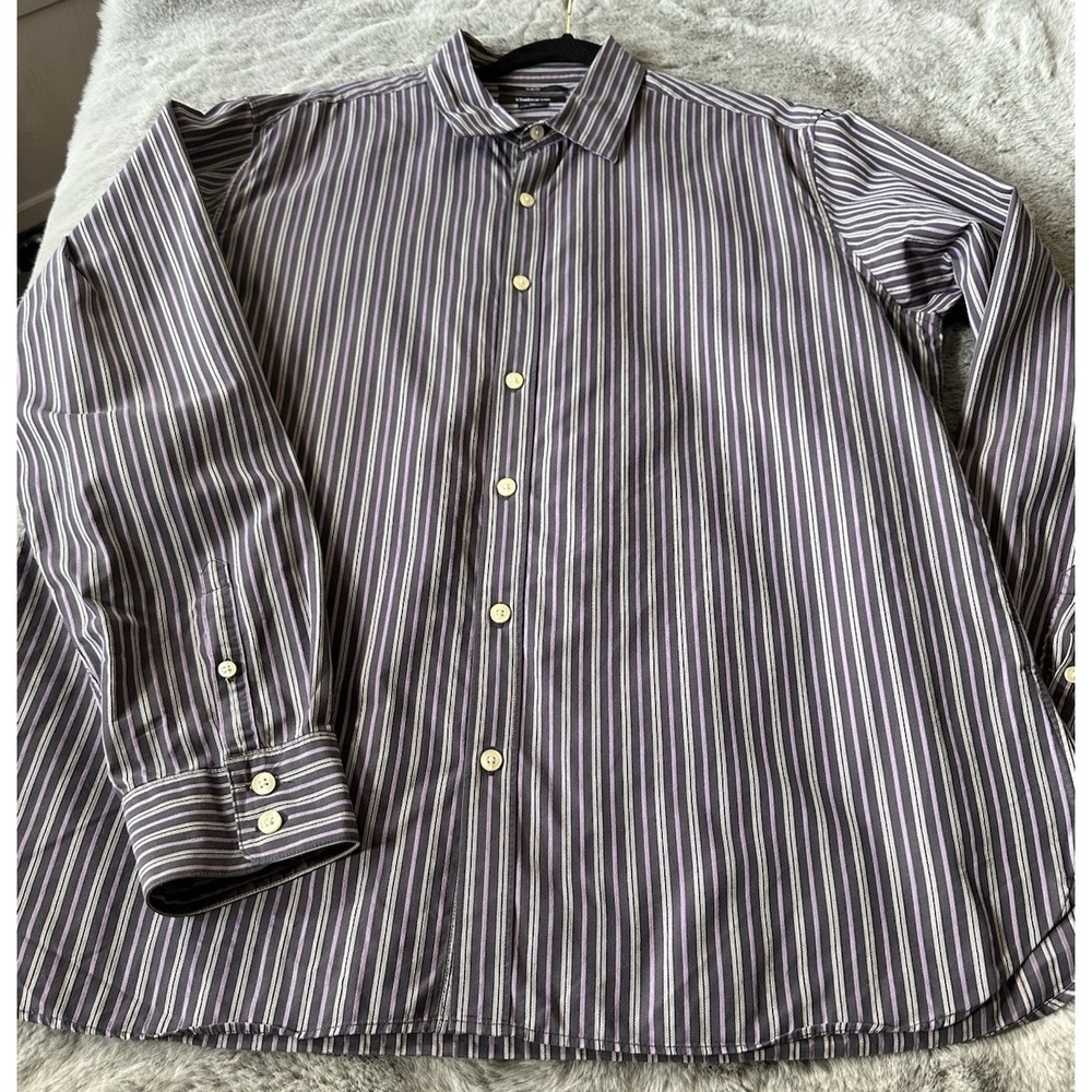 Liz Claiborne Mens Long Sleeve‎ Striped Shirt Size XL